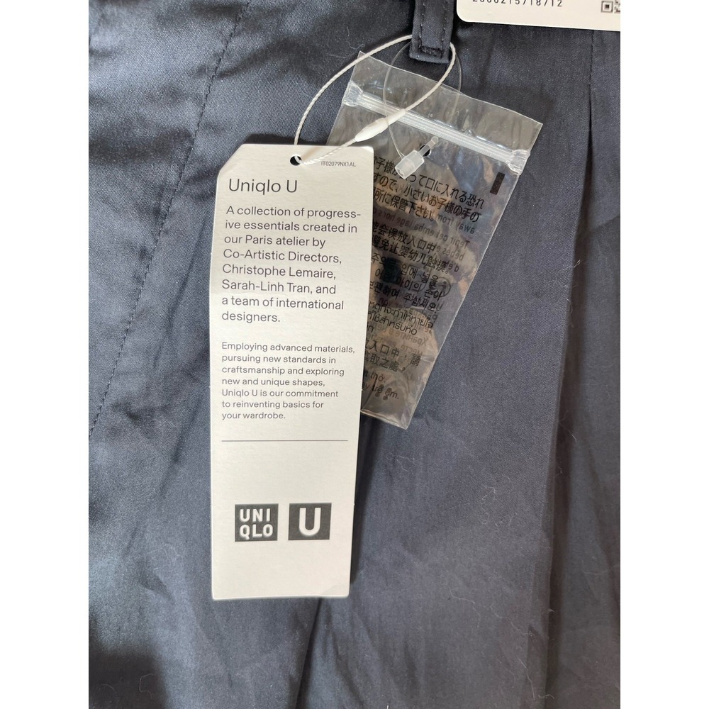 Uniqlo U Easy Gathered Pants Dark Gray Wide Leg Lyocell Blend 484034 Womens S - Picture 3 of 6